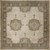 vinyl floorcloth tan neutral medallion