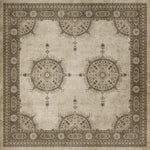 vinyl floorcloth tan neutral medallion