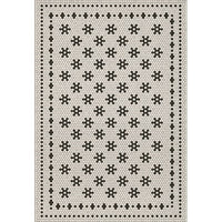 black white mosaic tile lay flat vinyl rug