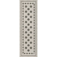 black white mosaic tile lay flat vinyl rug
