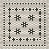 black white mosaic tile lay flat vinyl rug