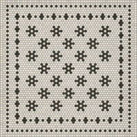 black white mosaic tile lay flat vinyl rug