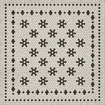 black white mosaic tile lay flat vinyl rug