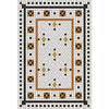 vinyl vintage floor mat mosaic black white orange