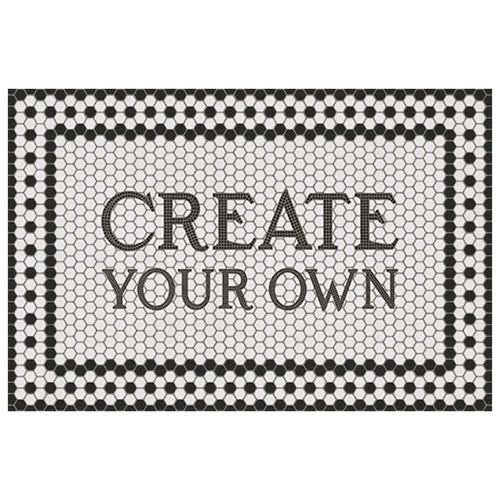 White and black create your own vinyl mat