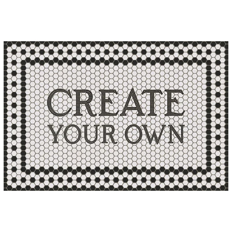 White and black create your own vinyl mat