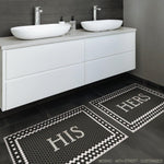 rectangle mosaic black and white tile floor mat welcome  custom personalize