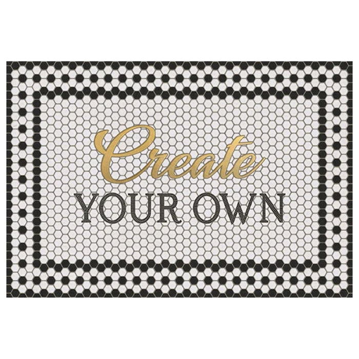 Gold, white, and black create your own vinyl mat