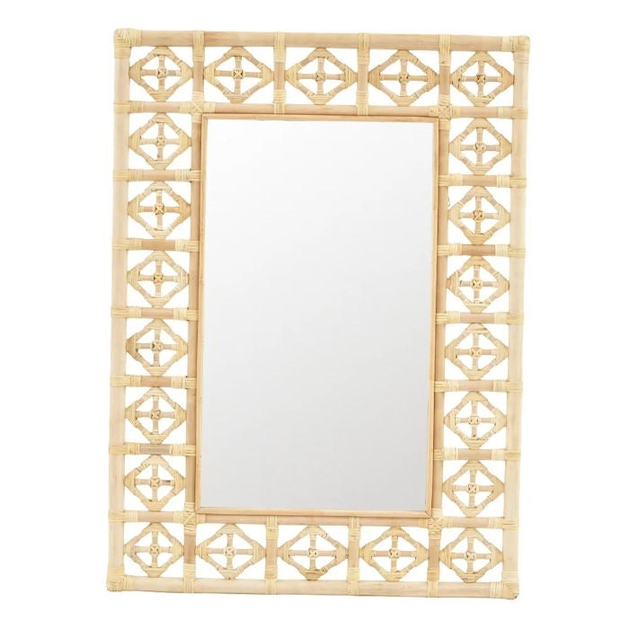 rattan wall mirror