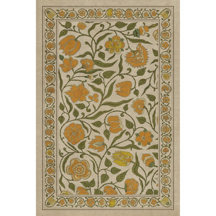 Antique Floral A Lane of Yellow floor mat