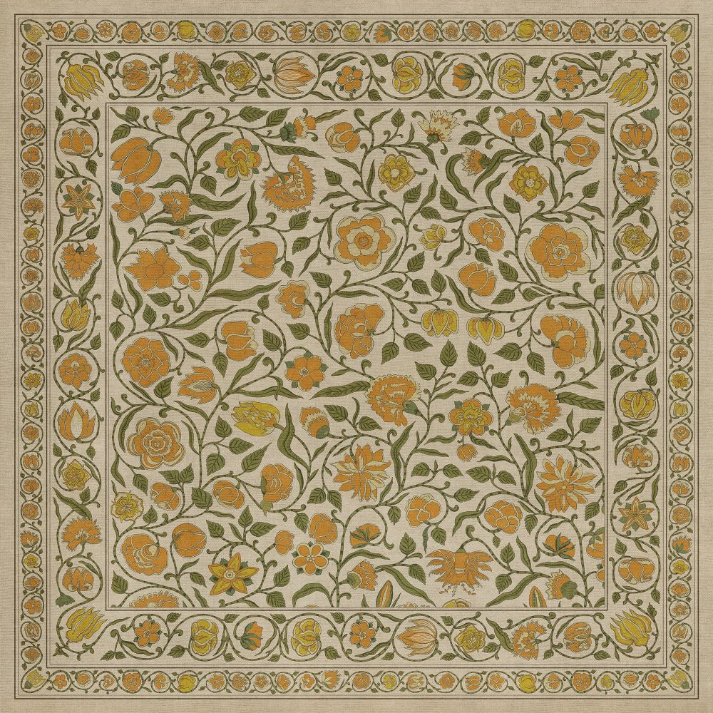 Antique Floral A Lane of Yellow floor mat