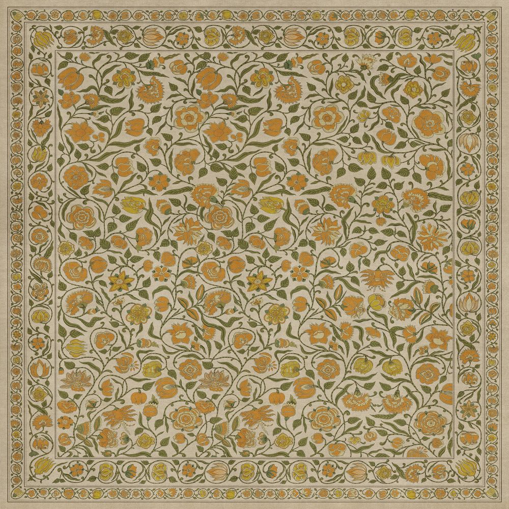 Antique Floral A Lane of Yellow floor mat