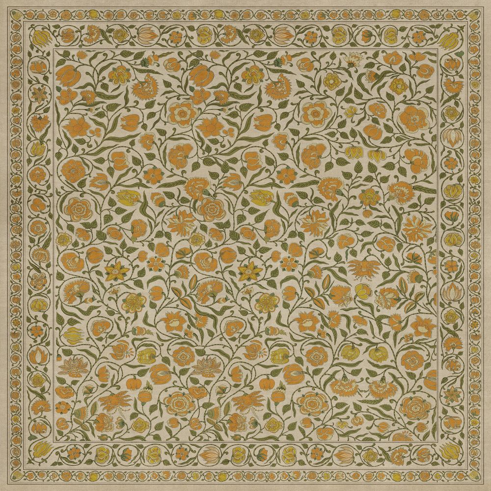 Antique Floral A Lane of Yellow floor mat