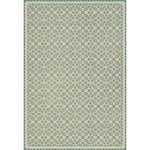 vintage vinyl rug floral green blue
