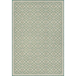 vintage vinyl rug floral green blue