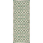 vintage vinyl rug floral green blue