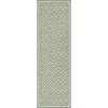 vintage vinyl rug floral green blue