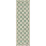 vintage vinyl rug floral green blue