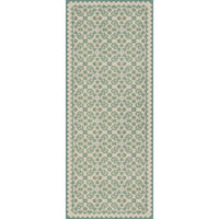 vintage vinyl runner floral green blue