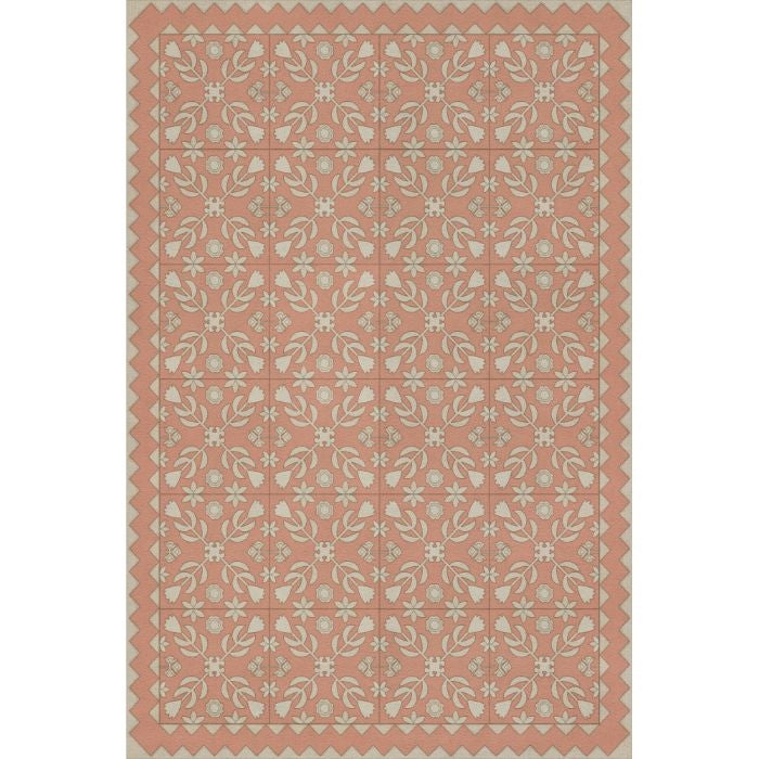 vintage vinyl floor mat tan coral