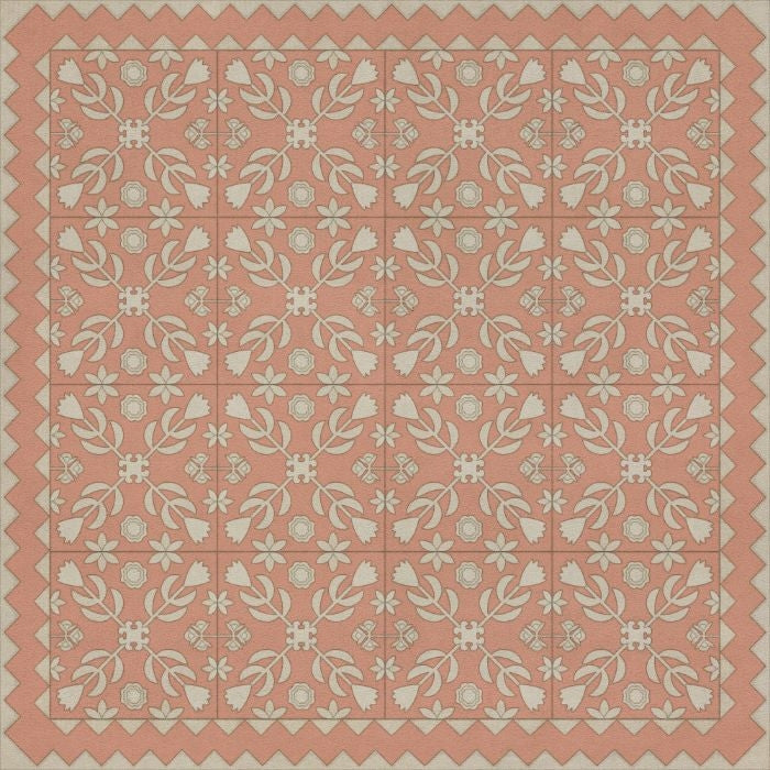 vintage vinyl floor mat tan coral