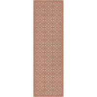 vintage vinyl floor runner coral tan floral