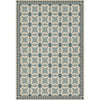 vintage vinyl floor cloth geometric blue teal