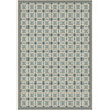 vintage vinyl floor cloth geometric blue teal