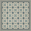 vintage vinyl floor cloth geometric blue teal