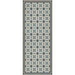 vintage vinyl floor runner geometric blue teal