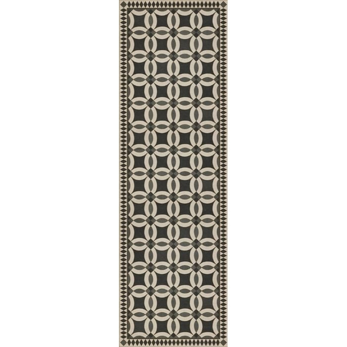 black tan ring detail lay flat vinyl rug