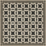 black tan ring detail lay flat vinyl rug