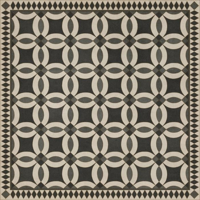 black tan ring detail lay flat vinyl rug