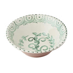 large green white clay bowl