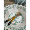large green white clay bowl