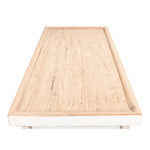 extra long rectangle coffee table wood pine distressed antique white natural top