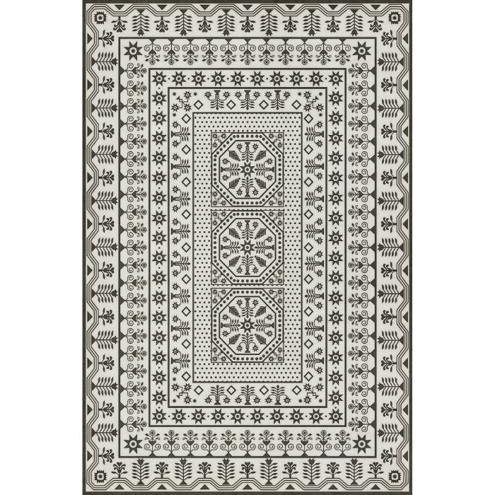 vintage vinyl floor mat black white