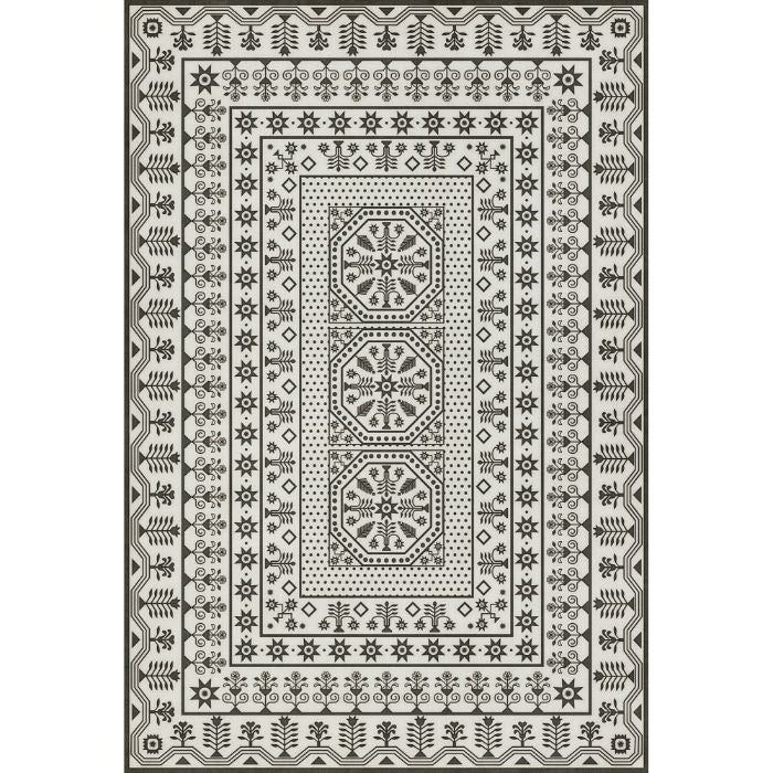 vintage vinyl floor mat black white