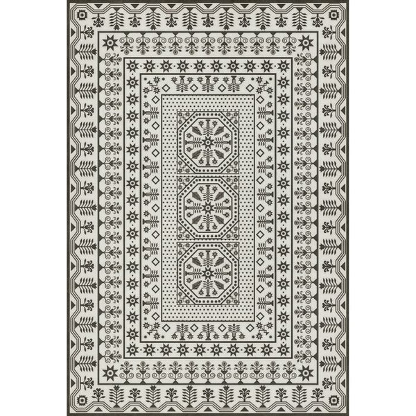 vintage vinyl floor mat black white