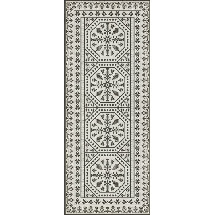 vintage vinyl floor mat black white