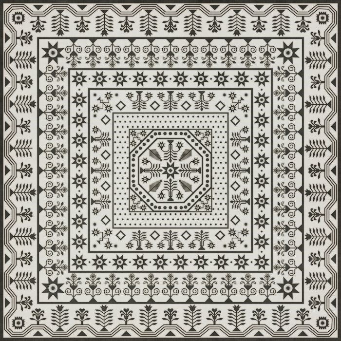 vintage vinyl floor mat black white