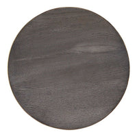 gray wood brass accents round side end accent table curvy wine goblet