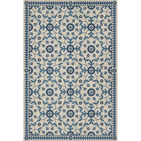 blue teal floral lay flat vinyl rug