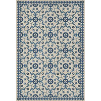 blue teal floral lay flat vinyl rug