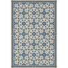blue teal floral lay flat vinyl rug