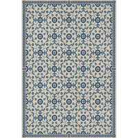 blue teal floral lay flat vinyl rug