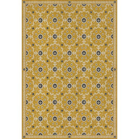 mustard navy floral lay flat vinyl rug