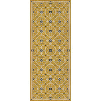 mustard navy floral lay flat vinyl rug