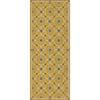mustard navy floral lay flat vinyl rug