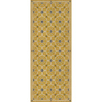 mustard navy floral lay flat vinyl rug